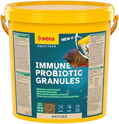 sera Immune Probiotic Granules 10 L | Probiotisches Wachstumsfutter für Zierfische - Aquarienfischfutter, fördert schnelles Wachstum und brillante Farben mit über 50% Protein und Probiotika für optimale Futterverwertung und verbesserte Fischgesundheit.