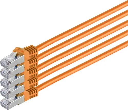 RJ45 Patchkabel m. CAT 7 Rohkabel PIMF or. 0,5m