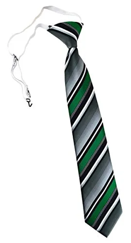 TigerTie Kinderkrawatte in grün silber grau weiss gestreift in grün von TigerTie