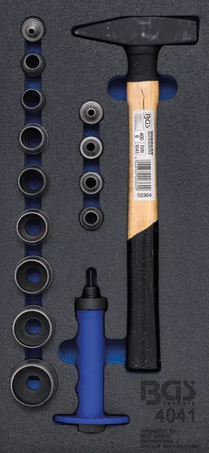 BGS Werkstattwageneinlage 1/3: Locheisen-Satz, Hammer | 15-tlg. - Hochwertiger 15-teiliges Hammersatz für präzises Arbeiten in der Werkstatt, ideal für Profis und Hobby-Handwerker.