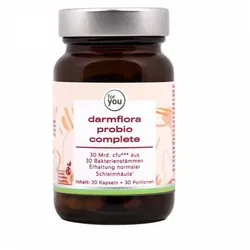 for you darmflora probio complete 30 Kapseln - Multispezies Probiotika für eine gesunde Verdauung - Probiotika Bifidobakterien mit 30 Bakterienstämmen und 30 Mrd. lebenden Bakterien, magensaftresistent und unterstützt die Darmflora für dein Wohlbefinden.