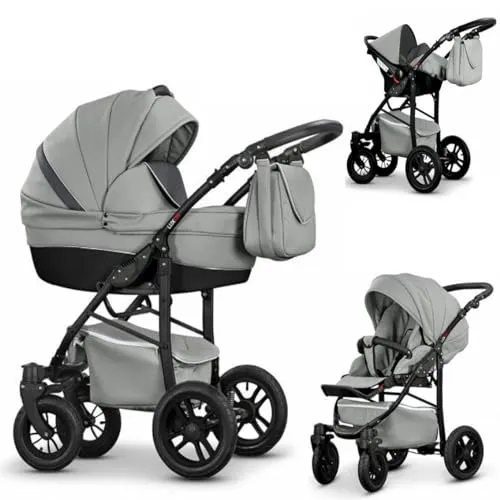 Kinderwagen-Set Craft Eco 4 in 1 mit Zubehör in schwarz von Wiejar