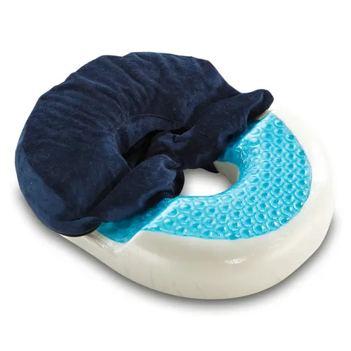 ELONEO Stuhlkissen 40x32cm mit Gel - Kissen für optimalen Sitzkomfort, abnehmbarer & waschbarer Bezug mit Reißverschluss, ideal für lange Sitzzeiten und entlastet den Rücken.