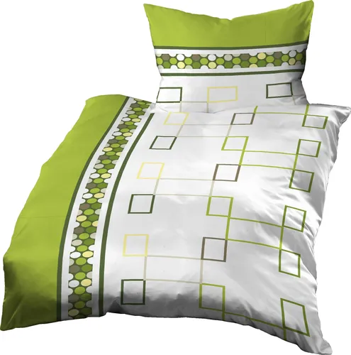 Gerald Wittmann Bettwäsche 140x200 + 70x90 cm, Baumwolle Waffel-Piqué, 35112, Grün