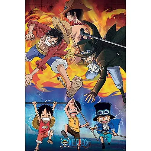 ABYstyle One Piece - Ace Sabo Luffy - Poster, mehrfarbig, 91.5 x 61 cm