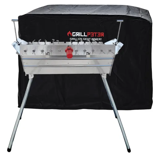 Mangal Ararat Edelstahl Schaschlikgrill mit 11er Drehspieß und Motor