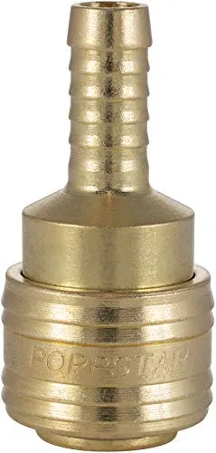 Poppstar Schnellkupplung Druckluft NW 7,2 mit Schlauchtülle (für Schläuche mit LW 9,5mm) für Druckluft-Anschluss