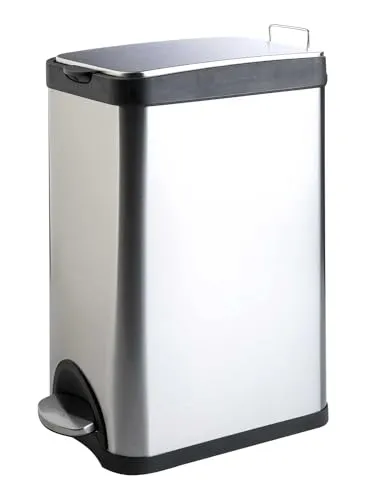 Home4You Treteimer 15 Liter aus Edelstahl mit Soft-Close-Funktion - Haushaltszubehör: Eleganter Treteimer mit 15 Litern Fassungsvermögen, Soft-Close-Funktion und praktischem Griff für leises Schließen.