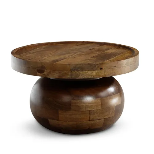 Mid.you Couchtisch aus massivem Mangoholz, rund