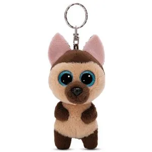 NICI Schlüsselanhänger Glubschis Schäferhund Detleff, Plüsch, braun, 1 Stück