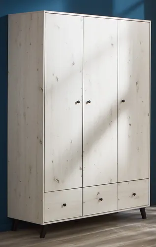 Drehtürenschrank Lavea - Stylischer mehrfarbiger Drehtürenschrank mit raffiniertem Design und viel Stauraum, ideal für das Kinderzimmer. Maße: B: 130 cm, H: 191 cm.