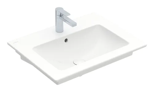 Villeroy & Boch Venticello Waschbecken - Waschtisch mit 1 Hahnloch, elegantes Design in Weiß Alpin, ideal für moderne Badezimmer und mit praktischem Überlauf.