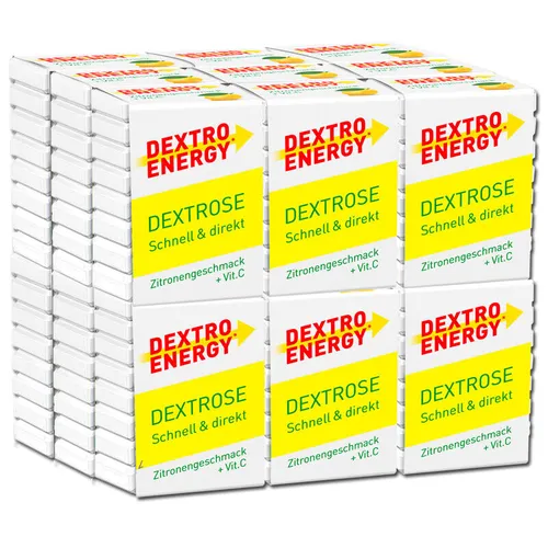 Dextro Energy Vitamin C Zitrone 46G - Sportnahrung mit Traubenzucker und erfrischendem Zitronengeschmack, ideal als schneller Energiespender für mehr Konzentration und Leistungsfähigkeit unterwegs.