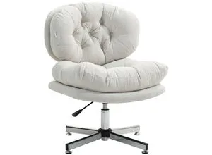 HOMCOM Bürostuhl ohne Armlehnen in weiß von HOMCOM