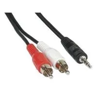 INLINE - Audio-Kabel - 2 x Cinch (M) - 1 x Klinke 3,5 mm (M) - 7,5m - Schwarz (89930A)