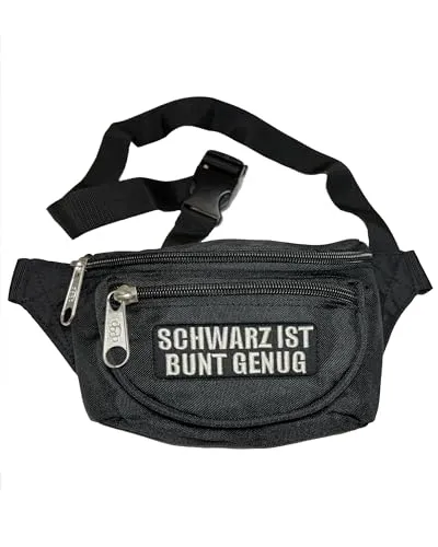 Bauchtasche Schwarz ist bunt genug in schwarz I Gürteltasche Hüfttasche Waist Hip Bag Black