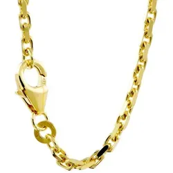 HOPLO Goldkette Ankerkette diamantiert Länge 60cm - Breite 2,0mm - 585-14 Karat Gold, Made in Germany goldfarben