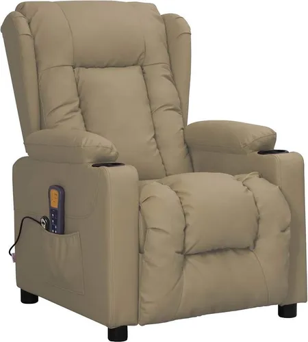 vidaXL Massagesessel mit Aufstehhilfe Cappuccino-Braun von vidaXL