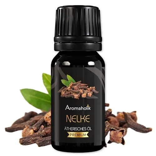 Aromaholik Nelkenöl BIO 100% naturrein – Ätherische Öle für Diffuser & Aroma Diffuser – Zertifiziertes ätherisches Öl aus Indien – Clove Essential Oils 10ml für Sauna & Massage