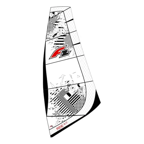 F2 Windsurf Segel Ride Komplett Rigg 6 qm Schwarz 2024/25 - Segel für Windsurfen, robust und anfängerfreundlich mit fünf Segellatten für Stabilität. Ideal für Familien und lange Haltbarkeit dank hochwertiger Materialien.