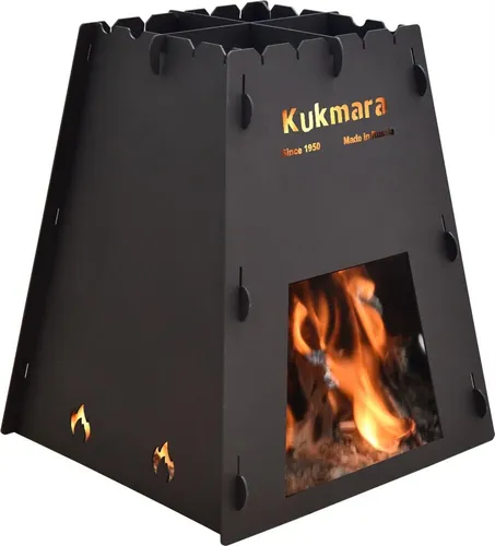 KUKMARA Mobiler Camping Feuer-Ofen 2 mm Stahl 35x33cm Töpfe Pfannen Kazan Kasan