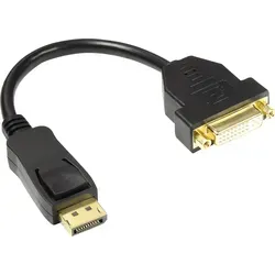 GC DP-AD06 - Adapterkabel, DisplayPort Stecker auf DVI-D 24+5, 0,2 m, schwarz