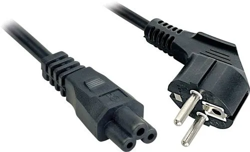 LINDY Strom Anschlusskabel [1x Schutzkontakt-Stecker - 1x Kleeblatt-Buchse C5] 3.00m Schwarz
