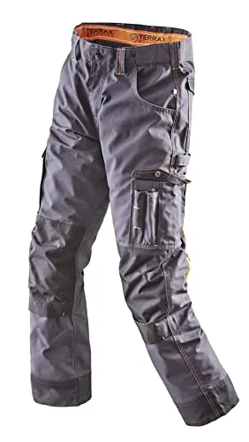 Terrax Workwear Herren Arbeitshose - Bundhose mit integriertem Gürtel und zahlreichen Taschen in Anthrazit-Schwarz Größe 50 - Funktionale Herren Bundhose von Terrax Workwear für Baustelle und Werkstatt. Integrierter, elastischer Gürtel sorgt für optimalen Halt. Praktische Taschen ermöglichen schnellen Zugriff auf Werkzeuge. Strapazierfähig und bequem für den täglichen Einsatz.