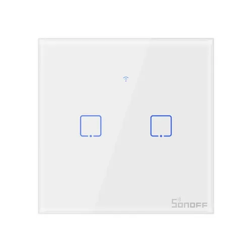 Sonoff T0EU2C-TX Smart Wall Switch, 2-Kanal Wand-Schaltaktor, weiß, ohne Rahmen, WiFi