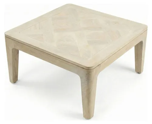 Wohnling Couchtisch 60cm Massivholz Mango White Wash