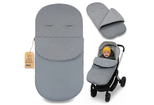 Totsy Baby Babyschlafsack Fußsack für Kinderwagen und Buggy - Winterfußsack grau 90x45 cm - Hochwertiger Winterfußsack für Kinderwagen und Buggys, sorgt für Wärme und Komfort. Ideal für kalte Tage, mit weichem Minky-Bezug.