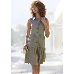 VIVANCE Damen Sommerkleid in Khaki, Gr. 38 von Vivance