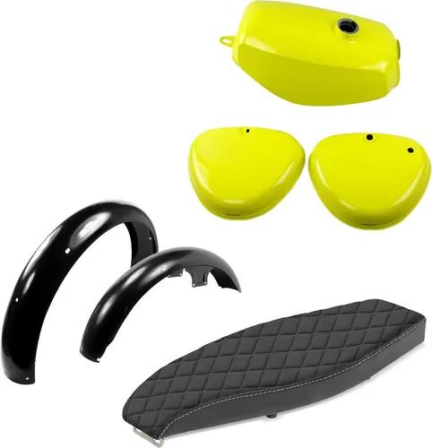 Benzintank für Simson S51/S50/S70 mit Seitendeckel – Gelb - Hochwertiger Benzintank mit Seitendeckeln und Kotflügel für Simson. Ideal als Ersatz für Originalteile, sorgt für einen frischen Look und einfache Montage. Perfekt für den täglichen Einsatz.