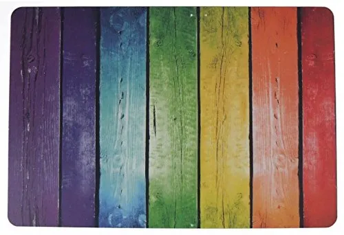 Schreibtischunterlage Motiv: bunter Zaun rot, grün, gelb, blau, lila 40 x 60 cm abwischbar