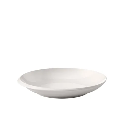Villeroy & Boch - New Moon Schale tief, großzügig gestaltete Schüssel für Suppen und Beilagen, Premium Porzellan, spülmaschinengeeignet, Weiß, 29 x 29 x 5 cm