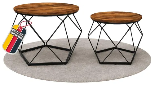 Coemo Couchtisch Duett 2er Set – Moderner Beistelltisch im Industrial Design