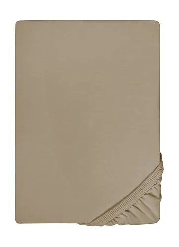 Biberna Feinjersey-Spannbetttuch 0077144 in Braun von biberna