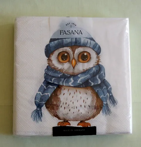 Servietten  niedliche EULE Winter Weihnachten 1 Packung Motivservietten Schal 20