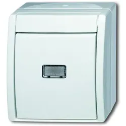 Busch-Jaeger 2621WGL-54  Taster, Schließer 1-pol. mit Glimmlampe, Aufputz IP44