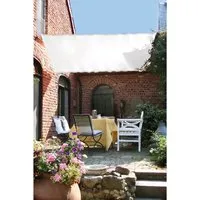 Floracord Sonnensegelbausatz Universal Hell Elfenbein 270 cm x 140 cm - Sonnenschutz-Bausatz 270 x 140 cm, wasserabweisend und mit 95 % Schattierungsgrad, ideal für Terrassen und Balkone. Inklusive Befestigungssatz für einfache Montage.