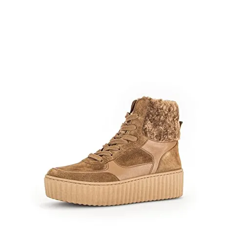 Gabor Damen Schnürstiefeletten, Frauen Schnürboots,Wechselfußbett,Best Fitting,Warmfutter,uebergangsschuhe,Lion/Chino,37.5 EU / 4.5 UK