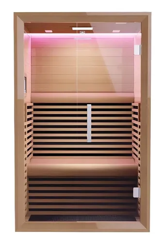 Luxuriöse Infrarot-Wärmekabine für 2 Personen - Moderne Infrarot-Wärmekabine aus hochwertigem Massivholz, ideal für entspannende Momente zu zweit. Mit einem effizienten Carbon-Heizsystem und ansprechendem Design.