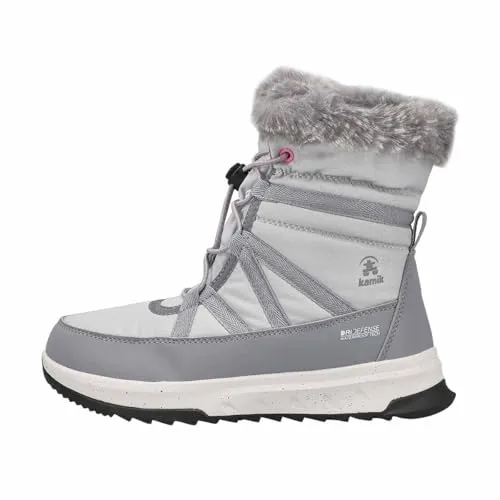Kamik Stormyf lt.grey (LGY) 28 - Wasserdichte Winterstiefel für Kinder - Wanderschuhe für Kinder, ideal für Winterabenteuer. Mit DriDefense Membran, Kunstfell-Schneekragen und bis zu -32 °C warm und trocken.