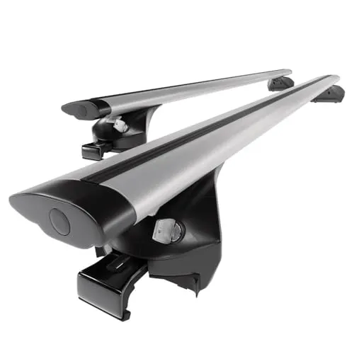 Mossa - Alu-Dachträger kompatibel mit Opel Astra H mk III Caravan (2004-2014) - silbern Dachträger Dachgepäckträger - integrierte Relinge 2