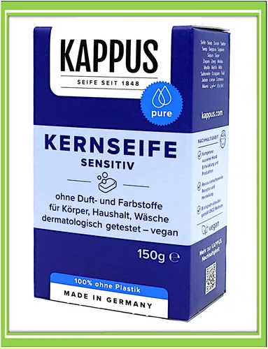 Kappus Kernseife Sensitiv 150g – Parabenfrei und Vegan