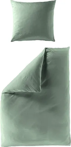 Bierbaum Bettwäsche 3899, Mako-Satin, 100% Baumwolle, grün 32 - Bettwäsche-Sets aus 100% Baumwolle, seidenweich und hautfreundlich, mit verdecktem Reißverschluss und pflegeleicht, ideal für einen erholsamen Schlaf.