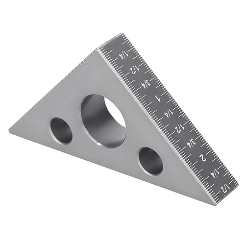 Dreieckslineal 45/90 Grad Zimmermannswinkel Aluminiumlegierung Dreieck Lineal Winkel Lineal 3,7 X 2,7 X 0,6 Zoll Mattes Rechtwinkliges Messgerät Holzbearbeitungswerkzeug