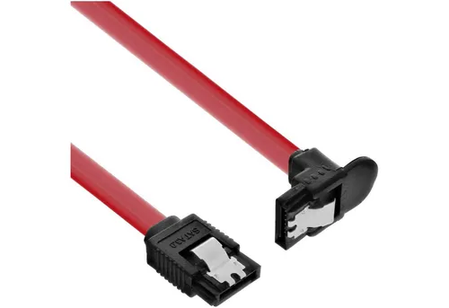 Inline InLine® SATA 6Gb/s Kabel, mit Lasche, gewinkelt, 0,5m Computer-Kabel
