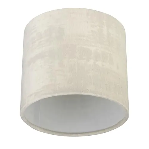 REV Lampenschirm im Vintage Look - Lampenschirm für Tischlampe, Ø 14cm, Ersatzlampenschirm Hänge- und Stehlampe, rund, arktisweiss