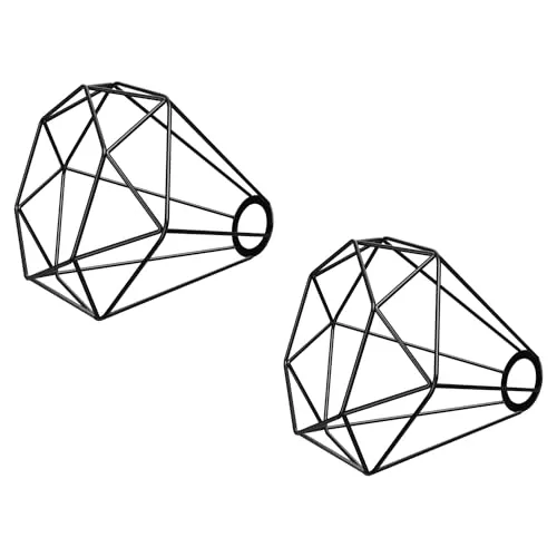 ledscom.de 2 Stück Käfig-Lampenschirm, schwarz, 200mm Ø